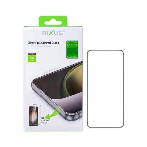Rixus Clear HD Full Curved Edge Tempered Glass For Samsung Galaxy S24 FE S721B