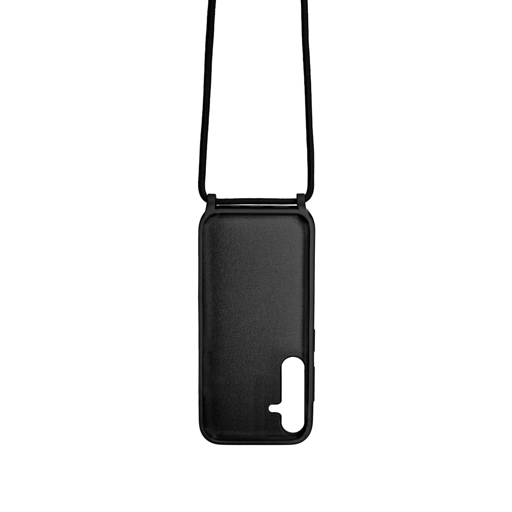 Rixus For Samsung Galaxy S24 5G S921B TPU Necklace Cord Cover Black