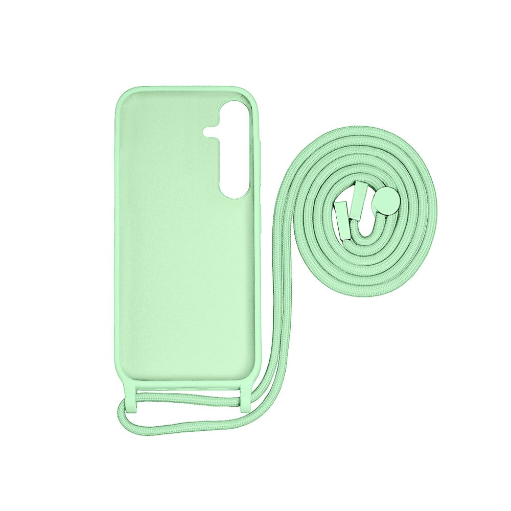 Rixus For Samsung Galaxy S24 5G S921B TPU Necklace Cord Cover Matcha