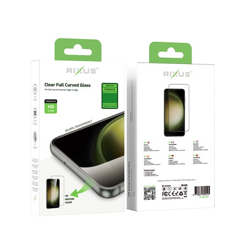Rixus Clear HD Full Curved Edge Tempered Glass For Samsung Galaxy S23 FE S711B