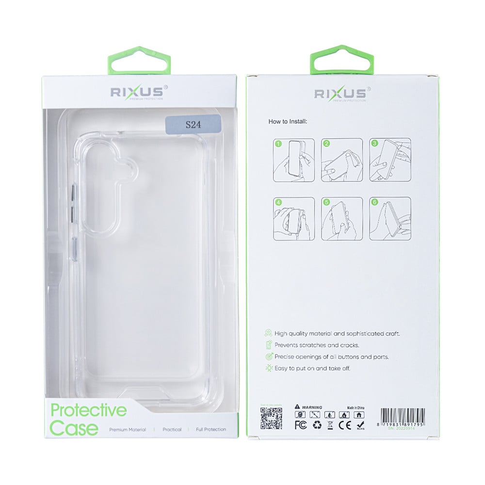 Rixus For Samsung Galaxy S24 5G S921B Crystal Clear Anti-shock TPU