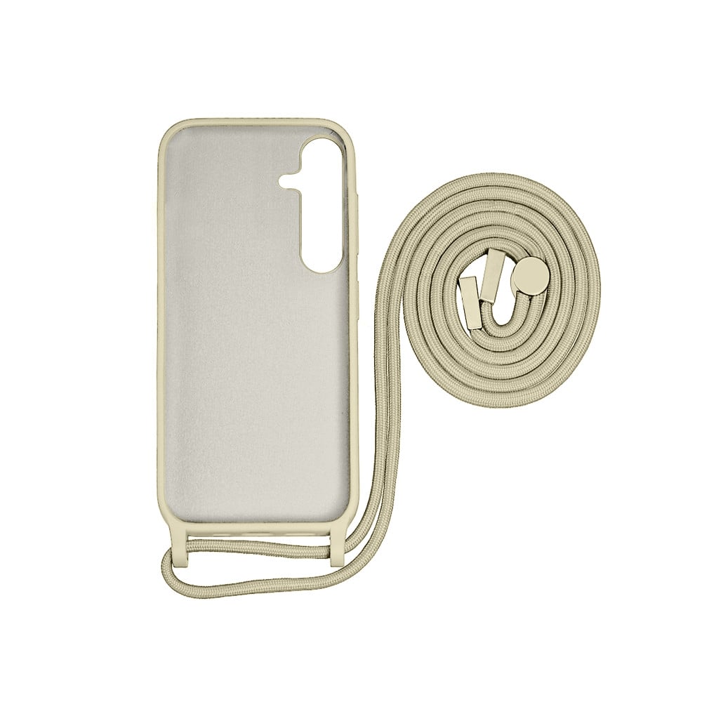 Rixus For Samsung Galaxy S24 5G S921B TPU Necklace Cord Cover Gold